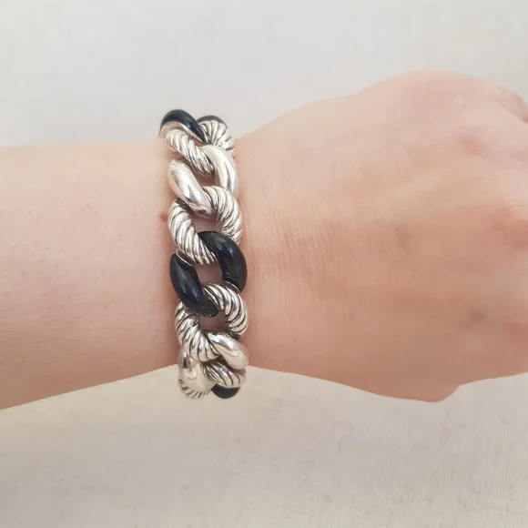 David Yurman Belmont Curb Link Bracelet With Black - Picture 13 of 16